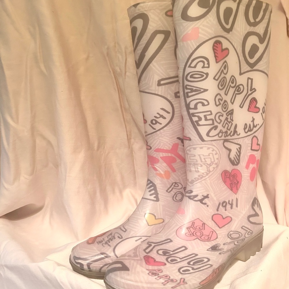 Coach “Poppy” rain boots